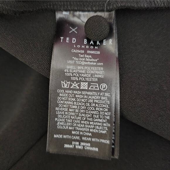 NWT Ted Baker Dress Womens 6 Ted Baker 2 Black Chharis Shift Sleeveless Stretch - Picture 14 of 16